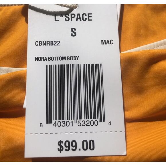 LSpace Bitsy Cut Nora Bikini Bottom Mango Cream Women's Size Small NWT - Picture 10 of 12